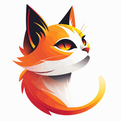 Obraz premium minimalistic cute cat logo