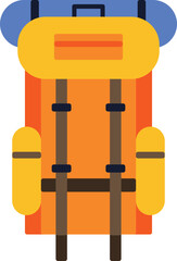 Camping backpack color icon. Outdoor travel bag