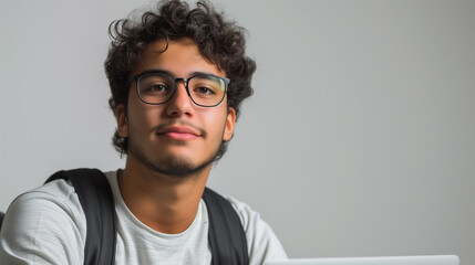 Fototapeta premium Young college adults students portraits isolated on a white background