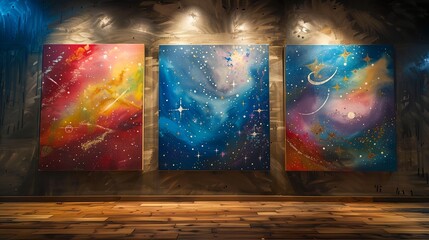 three best paintings depicting shooting stars painted in different styles