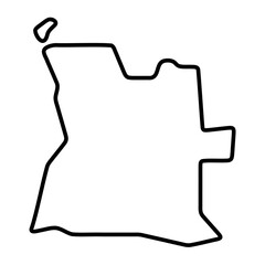 Angola country simplified map. Thick black outline contour. Simple vector icon