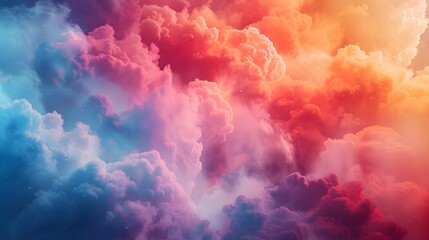Abstract colorful multicolored smoke spreading bright background for advertising or design gadget wallpaper Smoke texture with neon lighting billowing clouds Modern design Generative AI - obrazy, fototapety, plakaty