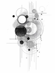 Minimalist Monochrome Design Lines and Circle Illustration