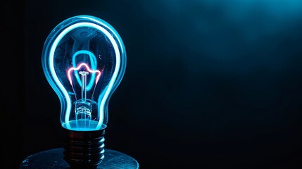 idea, light bulb, innovation, invention, lamp, power, blue neon, electric, energy, bulb, bright, concept, glass, inspiration, intelligence, light, technology, black, glow, solution, dark, object, imag