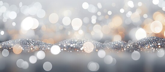Silver and white background with abstract bokeh