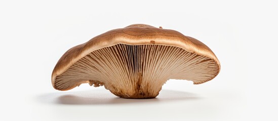 Shiitake mushroom on white surface