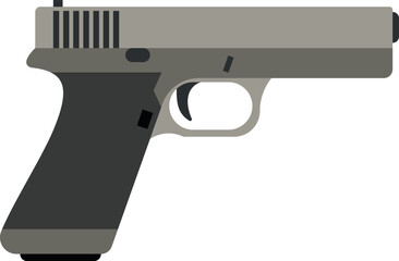 Handgun pistol icon. Firearm weapon. Crime gun