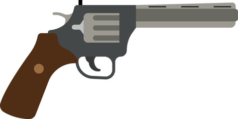 Cartridge pistol. Vintage handgun. Old gun icon