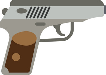 Pistol color icon. Security weapon. Classic old gun