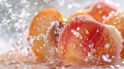 Peach close-up, product close-up, peach ripe, hydrated, nutritious