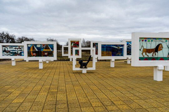 The memorial complex to Children who died in the World War II, Sun area. Krasny Bereg (Red Shore). Zhlobin. Gomel region. Belarus. Memorial to victims of fascism