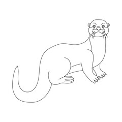 Sea Animal Clipart. Outline Otter Clipart