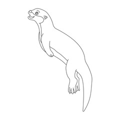 Sea Animal Clipart. Outline Otter Clipart