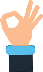Ok fingers color icon. Human hand gesture