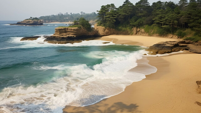 beach in the morning  high definition(hd) photographic creative image
