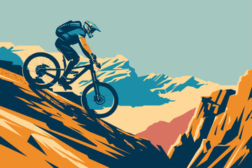 Mountain Biker Illustration