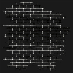 Vector illustration of a white brick wall pattern on a dark background, with a modern twist