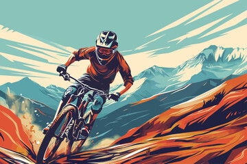 Mountain Biker Illustration