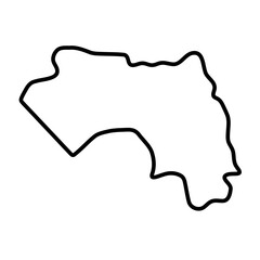 Guinea country simplified map. Thick black outline contour. Simple vector icon