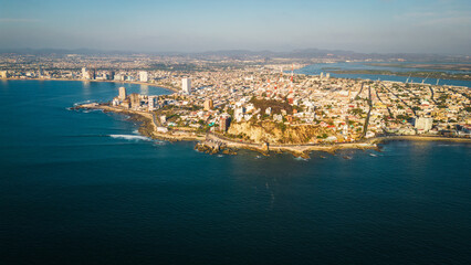 Mazatlan Mexico Aerial view skyline cityscape coastline  - obrazy, fototapety, plakaty