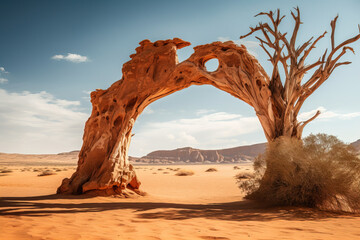 delicate arch in park in desert.