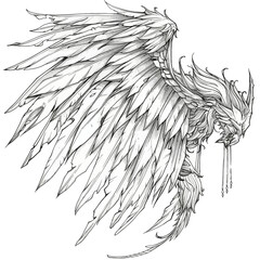 Demon Wings Sketch Illustration