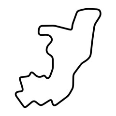 Republic of the Congo country simplified map. Thick black outline contour. Simple vector icon