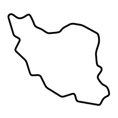Iran country simplified map. Thick black outline contour. Simple vector icon