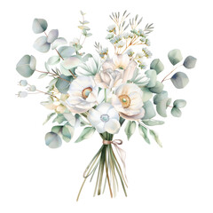 wedding bouquet watercolor , Watercolor wedding clipart , 