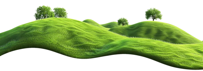 Wall murals Lime green Hills landscape isolated on transparent background