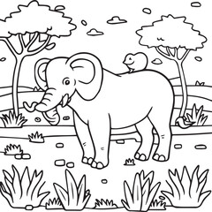 Safari coloring pages. Safari outline for coloring book