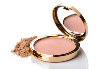 Beauty skin care makeup face powder in a pack isolated on white background