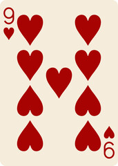 Nine of Hearts Heritage Playing Cards