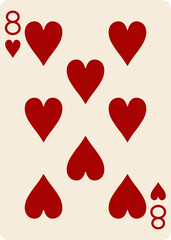 Eight of Hearts Heritage Playing Cards