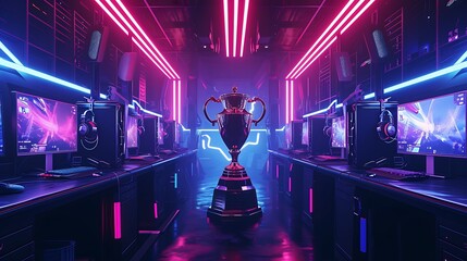 Create an AI-generated image capturing the thrill of esports victory, 