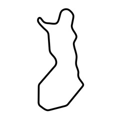 Finland country simplified map. Thick black outline contour. Simple vector icon