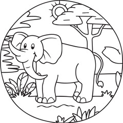 Safari coloring pages. Safari outline for coloring book