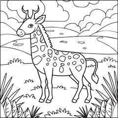 Safari coloring pages. Safari outline for coloring book