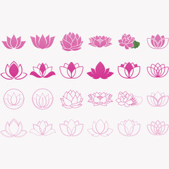 collection of lotus flower logos