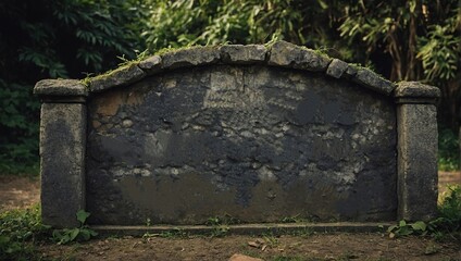 Empty Old stone sign plate, cut out