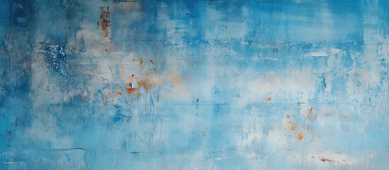 Close up of weathered blue wall surface - obrazy, fototapety, plakaty