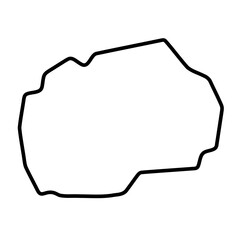 North Macedonia country simplified map. Thick black outline contour. Simple vector icon