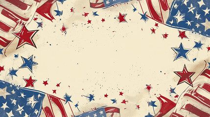 Background image with red white and blue Americana theme