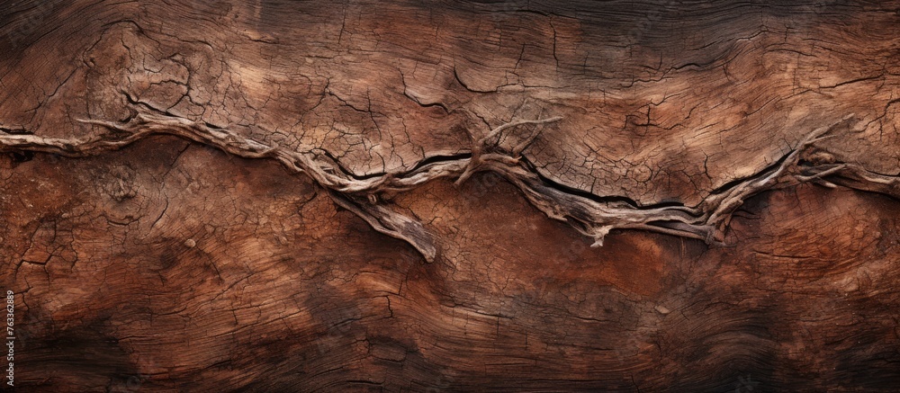 Poster close up of tree trunk with split