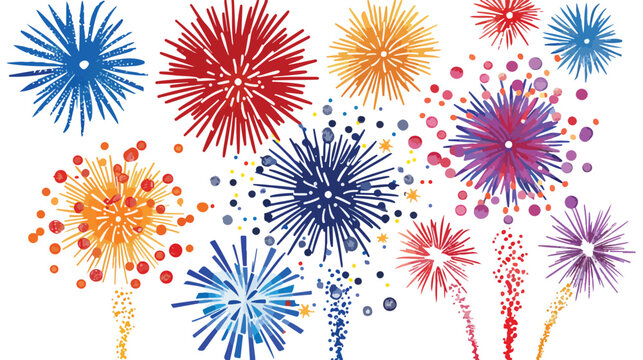 Fireworks .. flat vector isolated on white background