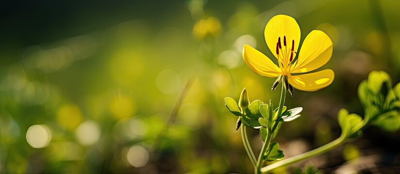 Yellow flower growing in grass