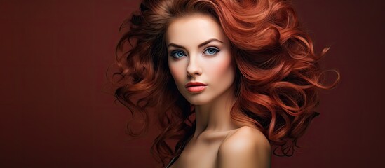 Fototapeta premium A woman with red hair and blue eyes posing for a picture