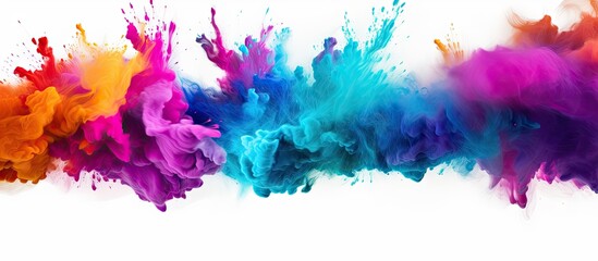 Colorful paint cloud mixing in white background - obrazy, fototapety, plakaty