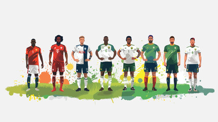 Obraz na płótnie Canvas Football artwork european team on grass field background