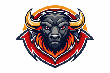  a sports team logo featuring a buffalo vector art illustration